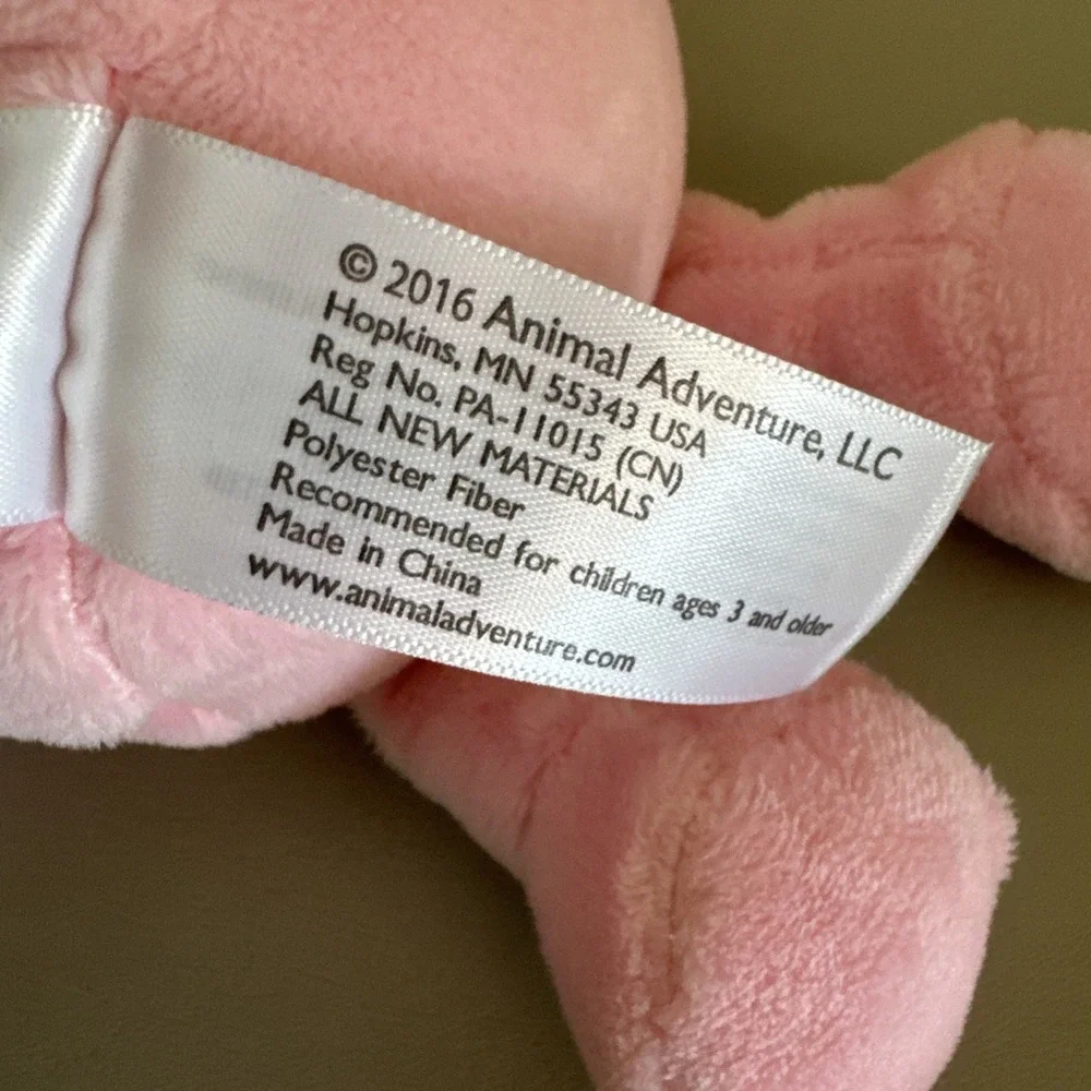 NWT Animal Adventure Easter Egg Bunny Plush Pink with Polka Dots 8 inch stuffed